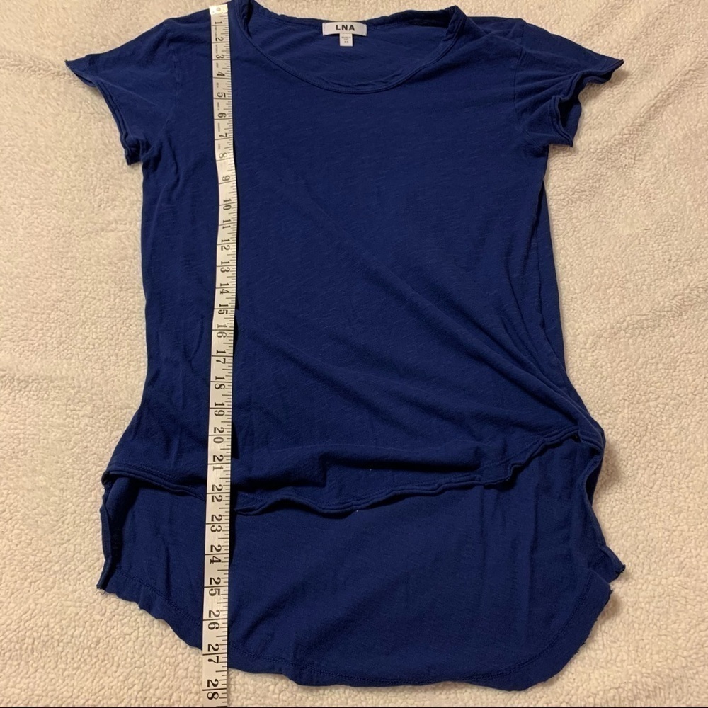 LNA Royal Blue High Low Short Sleeve Tee Shirt - Picture 4 of 8